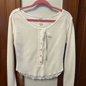 Free People We the Free Rosi Henley Long Sleeve Women's Top Blouse